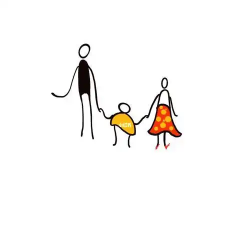 简笔画一家三口散步时看到了什么