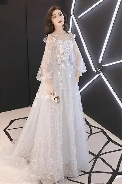 气质晚礼服裙宴会长款法式小众洋气仙女系18岁生日裙毕业礼服