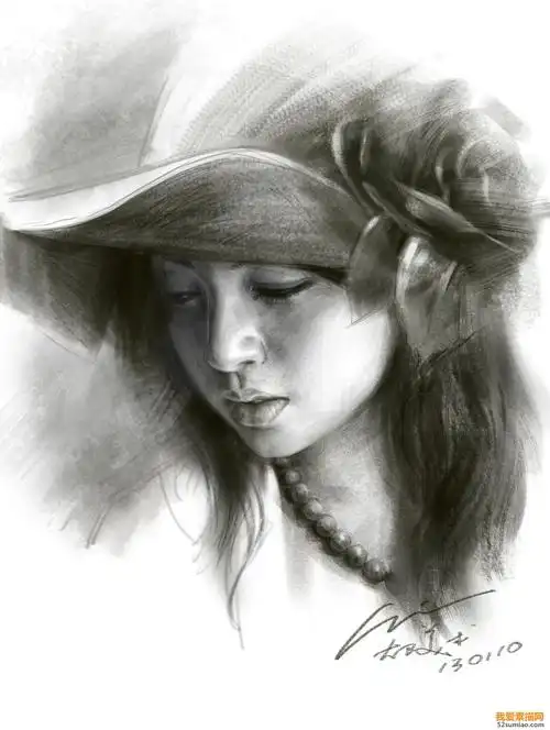 唯美女生头像素描 满满的少女心