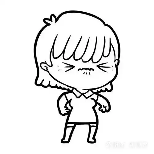 生气卡通女孩的媒介例证插画-正版商用图片0eu451-摄图新视界