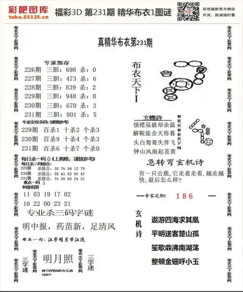 福彩3d精华布衣1