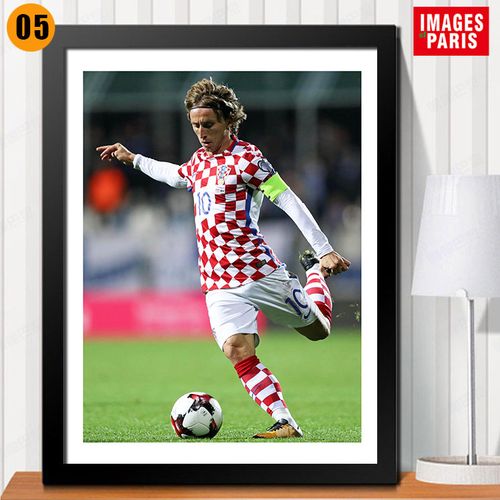 莫德里奇克罗地亚魔笛装饰画2018世界杯足球明星海报挂画有框画
