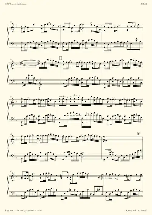 钢琴谱我知道f大调