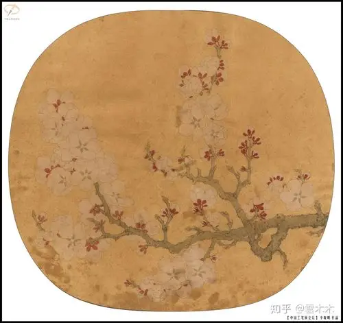 宋小品临宋写生杏花图尺寸3535cm国画工笔绘画步骤图