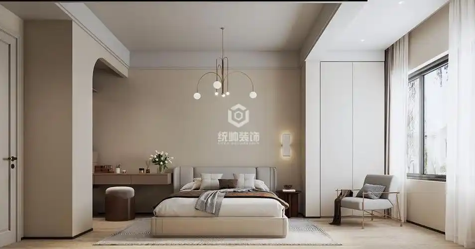 松江区大名城212平方现代简约风格三室一厅卧室装修效果图