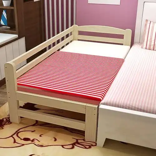 别傻傻买儿童护栏了,包文静都给饺子买这种拼接床,好用还不占地