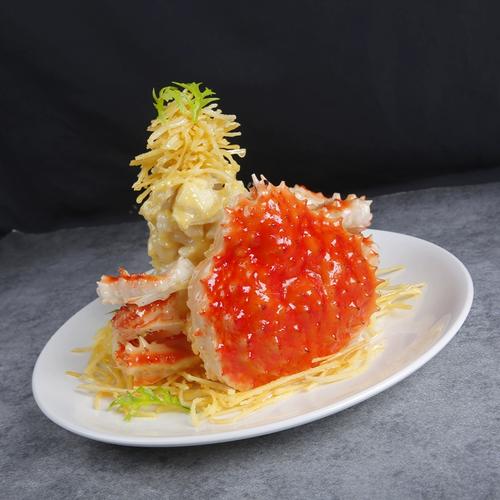 餐饮美食模型定制仿真清蒸帝王蟹假食品海鲜食物样品影视模具菜品