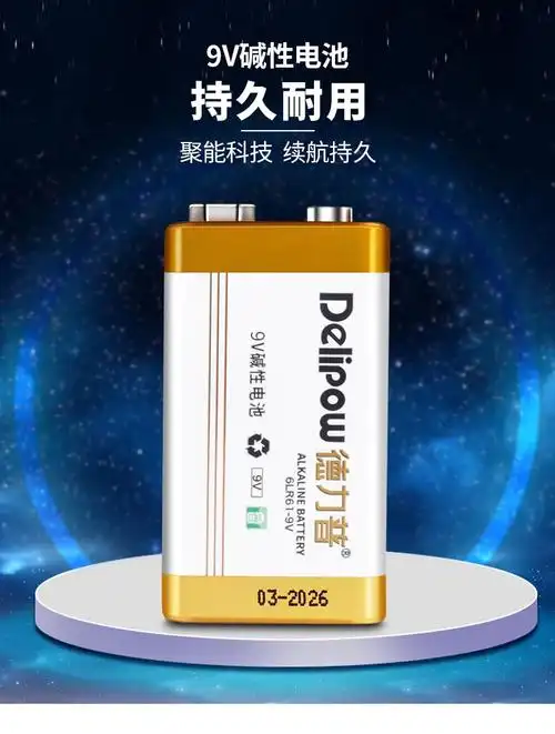 德力普delipow9v电池9伏6f22方块碱性电池适用于万用表无线麦克风话筒