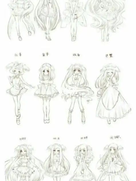 画法可爱版美少女简笔画十二星座十二生肖古风公主卡通简笔画合集漫画