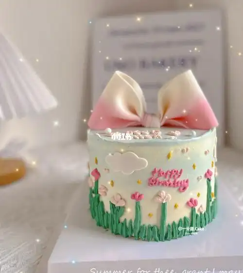 女神蛋糕少女心蛋糕蝴蝶结蛋糕