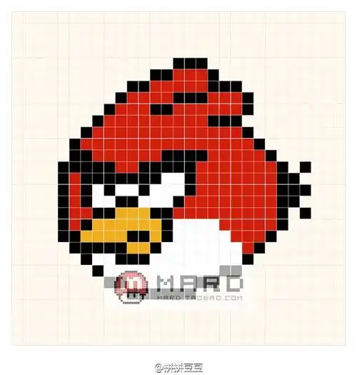 com 灰~~~~愤怒的小鸟 拼豆图纸灰来啦~#拼拼豆豆# weibo.com