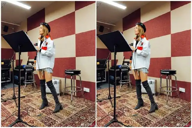 容祖儿真有气质,连衣裙搭配过膝靴,网友:这样穿腿真长!