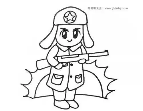 站岗的雷锋学雷锋纪念日-简笔画大全怎么画雷锋简笔画图片英雄人物