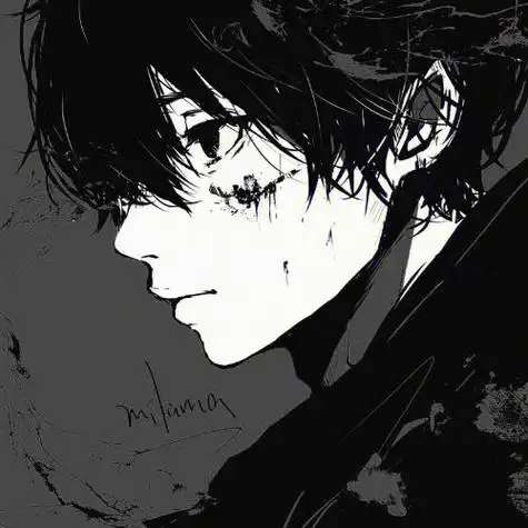 男生动漫黑白头像