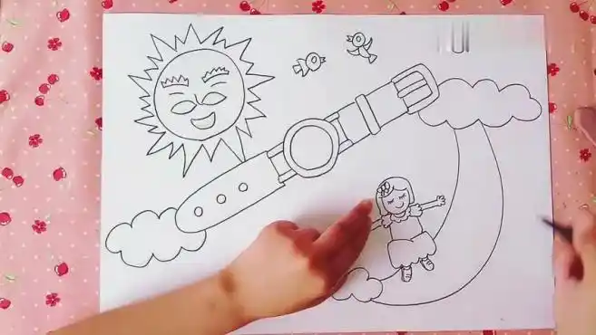 太阳和月亮 白天和黑夜 创意儿童画