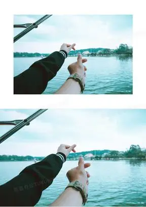 单手比心手势图片