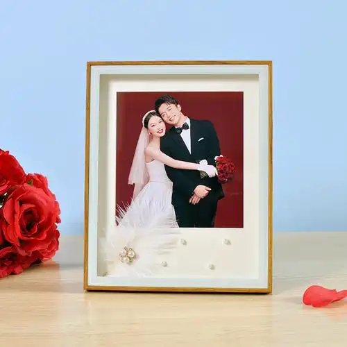 轻奢结婚婚纱照相框摆台创意7寸8寸珍珠相架相框