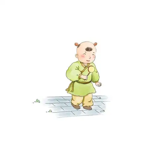 中国风水墨儿童插画