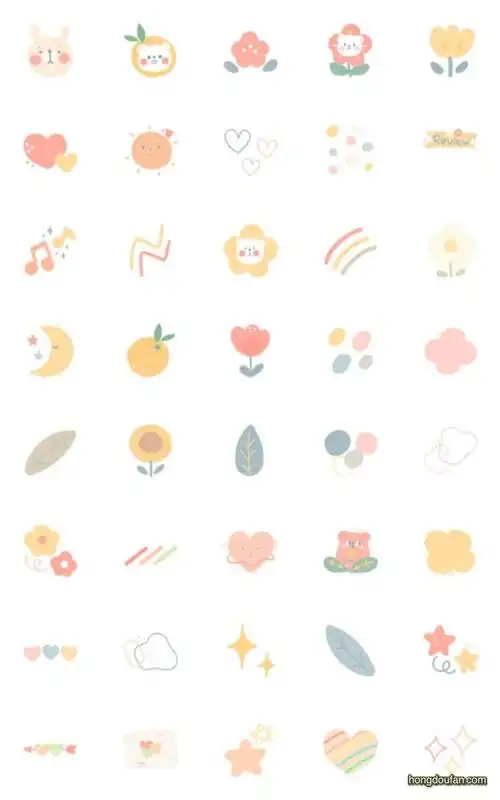 简单可爱的迷你手绘小图案符号简笔画大全星星音乐高兴四叶草亲爱的