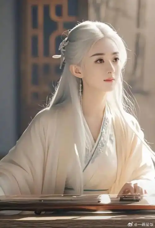 赵丽颖白头发古装造型绝美,既像小说里的女主,又像游戏里的女主,好仙