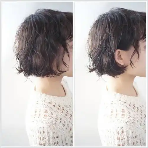 短发这样烫蓬松不太卷,好看不老气,效果嘎嘎好|烫发|卷发|发型|妆容