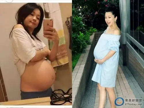 身材皮肤保养极佳的六月被网友赞是「最美孕妇」,目前胖5.