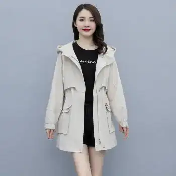 东大门韩系风格穿搭风衣外套女2022年新款春秋小个子中长款薄款早秋