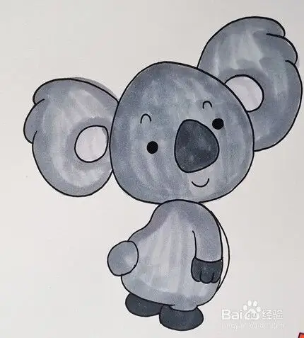 简笔画系列-怎么画萌萌的考拉简笔画彩色