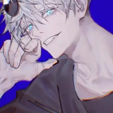 白发蓝眸小帅哥男生头像