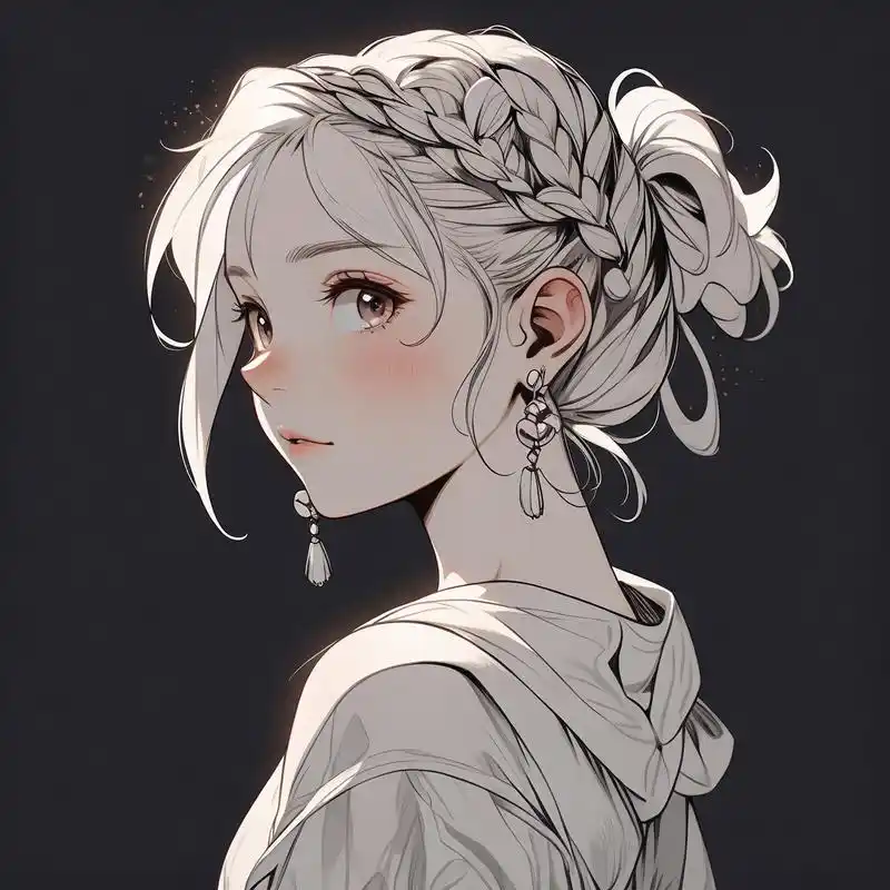 96唯美丸子头侧面头像96 95探索丸子头的唯美与时尚,这组侧面