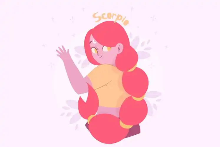 动漫天蝎座女生插画(天蝎座,星座,女生,唯美)手绘插图_北极熊素材库