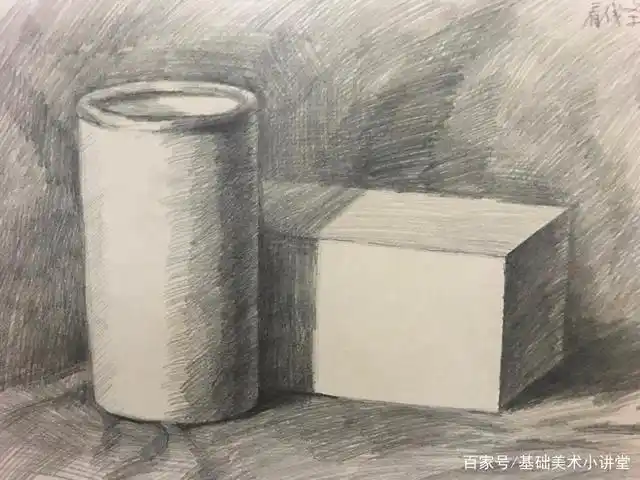 两个物体的素描.