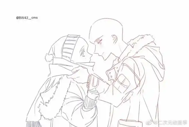 双人绘画素材情侣间的互动参考