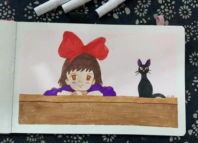 马克笔手绘  #宫崎骏  #动漫手绘尽管也曾有消沉的时候,我还是过得佷