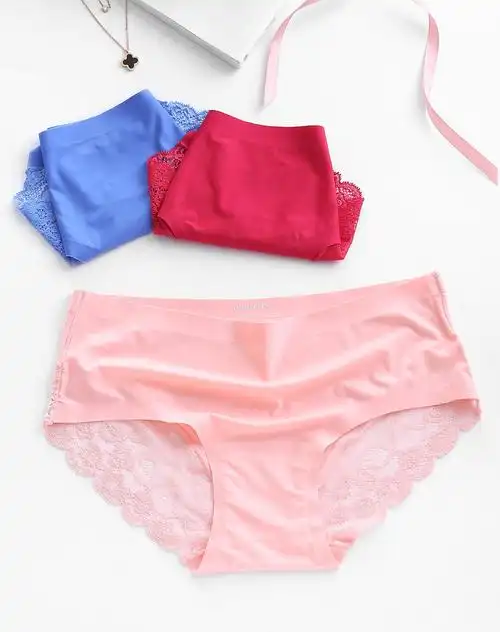 (3条装)三角裤夏季薄款凉爽透明女士无痕一片式 内裤女冰丝