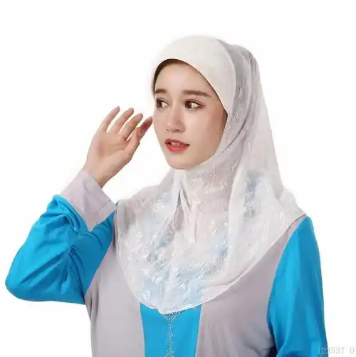 夏庄回族女人套头纱巾海绵软帽檐回民盖头套头头巾回族女士方便新款套