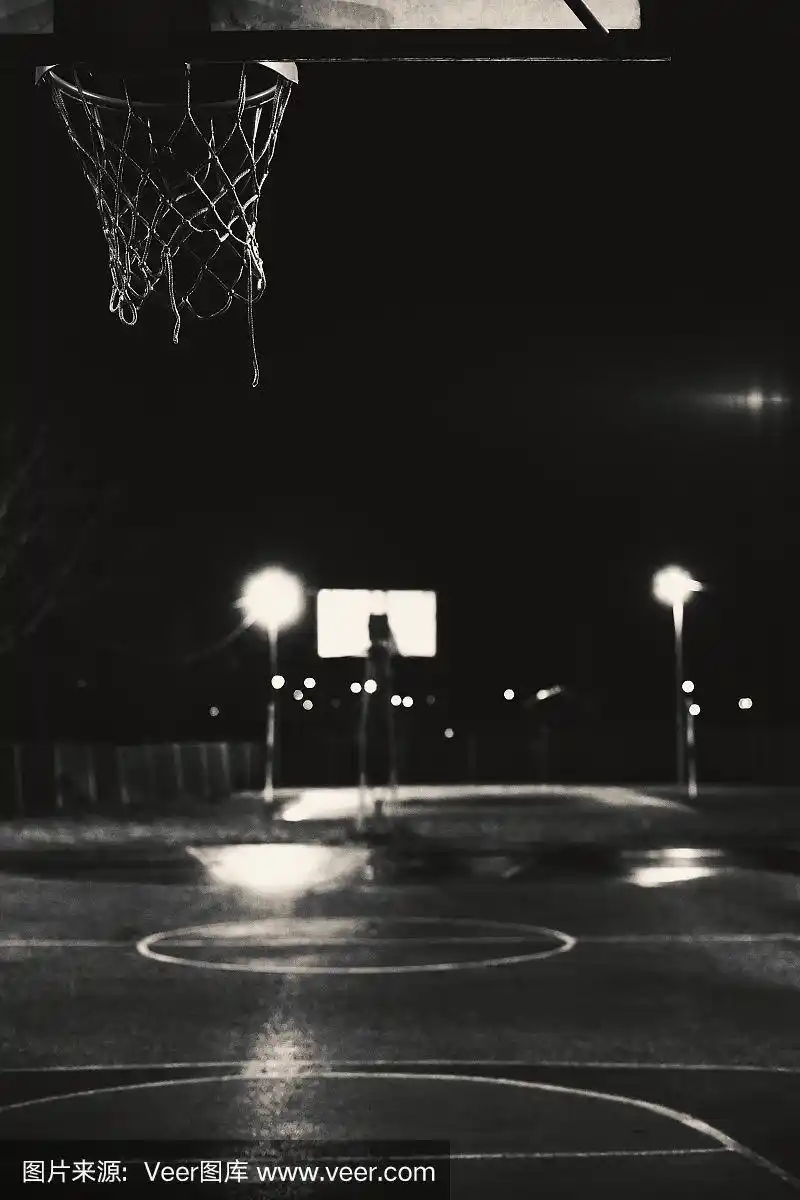 夜晚,篮球场,垂直画幅,公园,休闲活动
