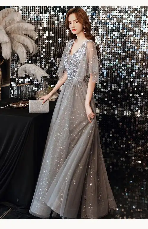 高端晚礼服仙气高贵名媛2021新款生日party气质礼服