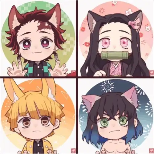 鬼灭四小只猫化头像分享