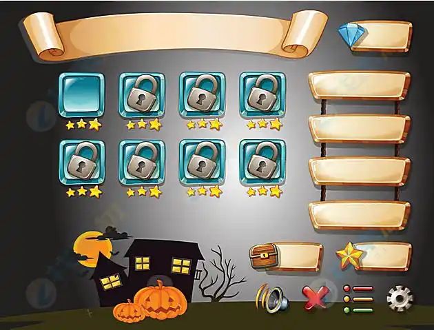 卡通趣味游戏界面矢量素材下载