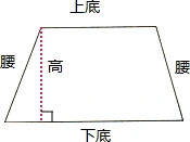 画出梯形的高,并标出上底,下底和腰.