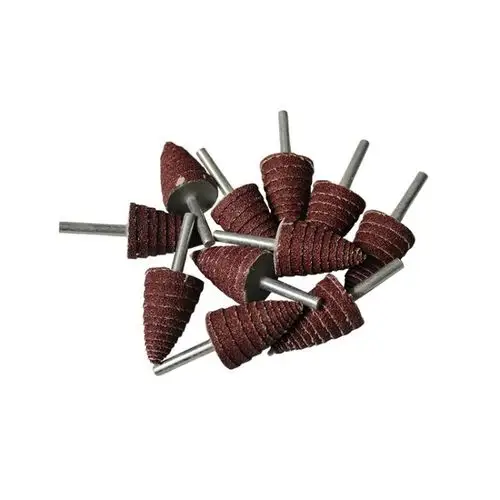 锥形百叶磨头直磨机电磨带柄页轮磨头手电钻配套砂布磨头15-30