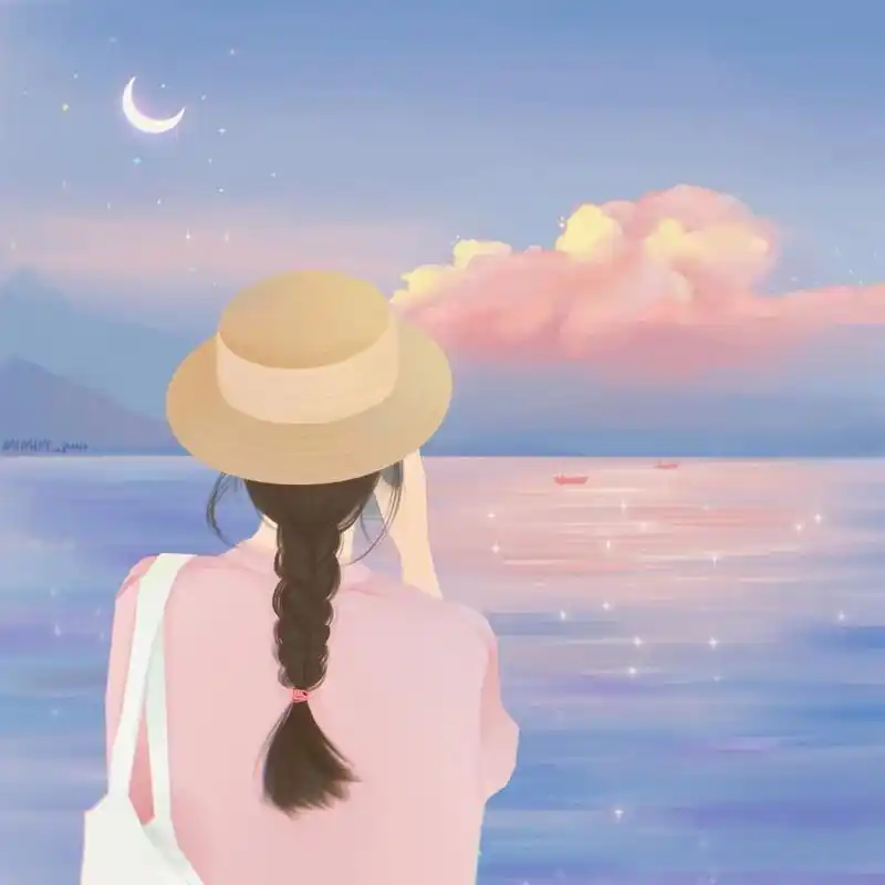 超温柔女生背影头像/女生头像 原图小仙女78软件:procreate78笔刷