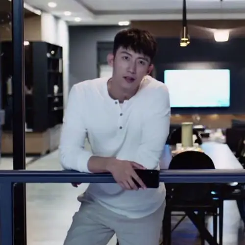 幸福触手可及黄景瑜宋凛同白色长袖恤男休闲拼接领扣t恤