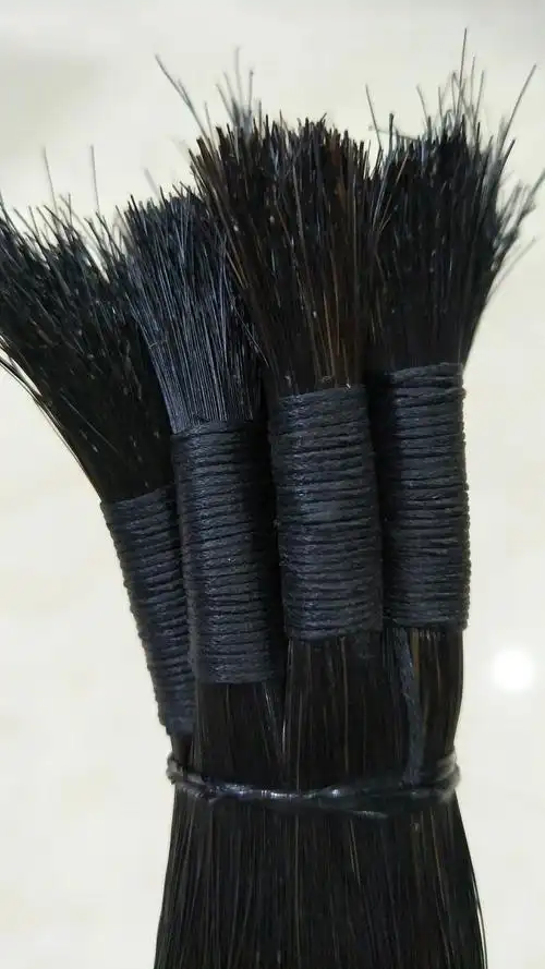 85cm 长马尾巴毛,纯黑色蒙古马 编织,鸟套马尾毛,可做琴弦20g