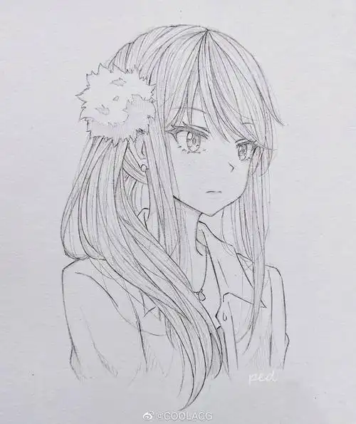 神仙画师微博转载二次元人物黑白动漫素材插画绘画线稿手绘女生男生