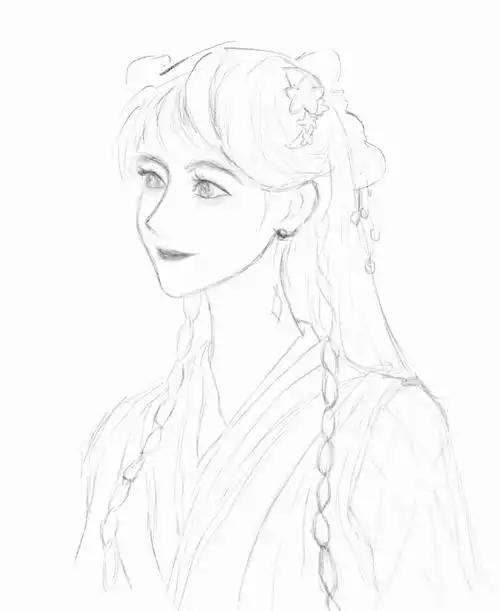 鞠婧祎·花戎|摸了线稿(via微博)