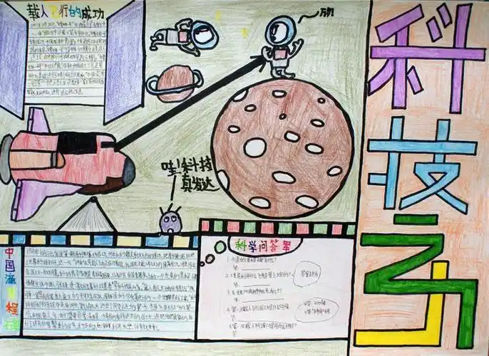 8k纸科技幻想画的手抄报8k手抄报