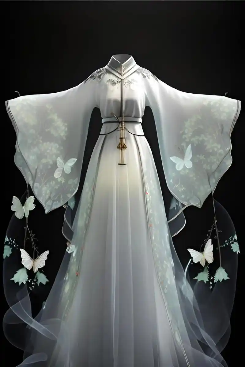 国风古韵汉服设计 "生活可以繁花似锦,也可以素衣禅心.愿衣襟 - 抖音