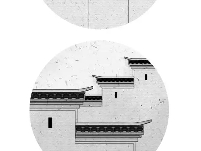 新中式徽派马头墙中国风主题空间全屋背景墙